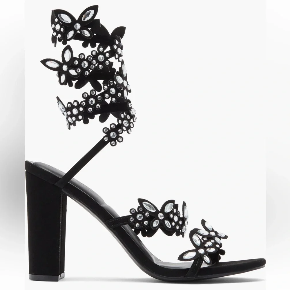 Ankle Wrap Embellished Sandals SZ-9 NIB - Picture 5 of 7